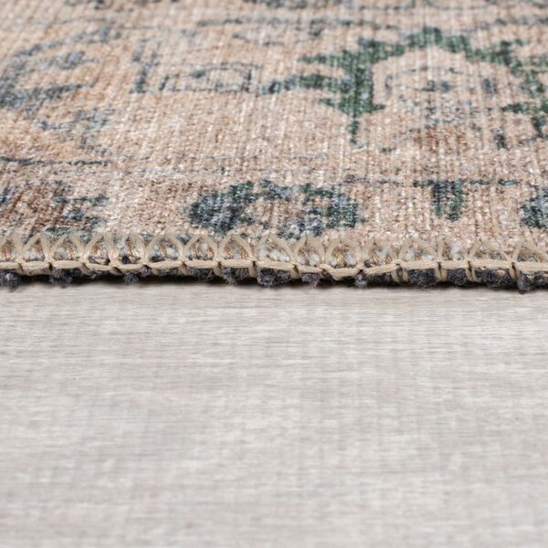 Зелен килим подходящ за пране 152x230 cm Beau Floral – Flair Rugs