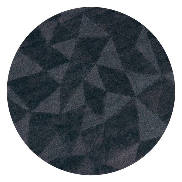 Ръчно изработен вълнен кръгъл килим в антрацитен цвят ø 160 cm Shard Charcoal – Flair Rugs