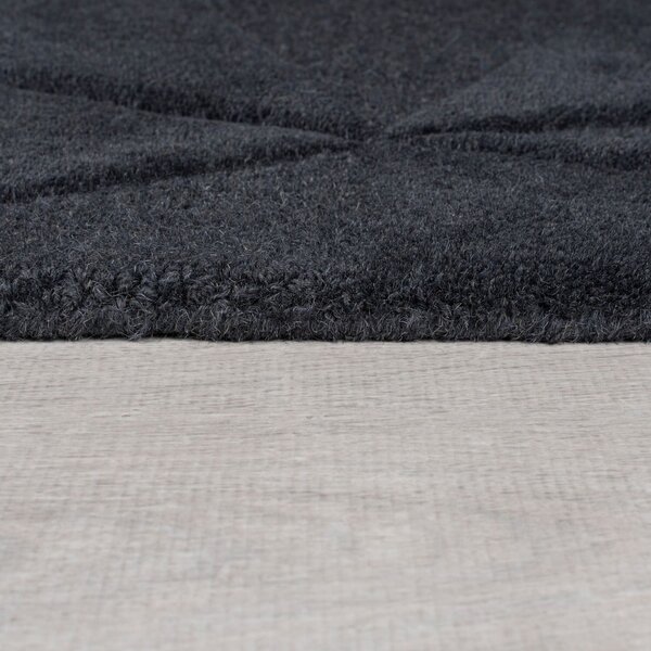Ръчно изработен вълнен кръгъл килим в антрацитен цвят ø 160 cm Shard Charcoal – Flair Rugs