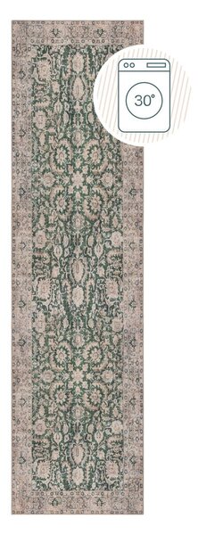 Зелена пътека подходяща за пране 60x230 cm Beau Floral – Flair Rugs
