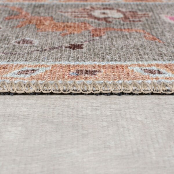 Светлозелен килим подходящ за пране 190x290 cm Una Floral – Flair Rugs