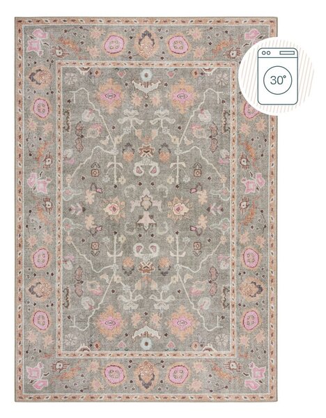 Светлозелен килим подходящ за пране 190x290 cm Una Floral – Flair Rugs