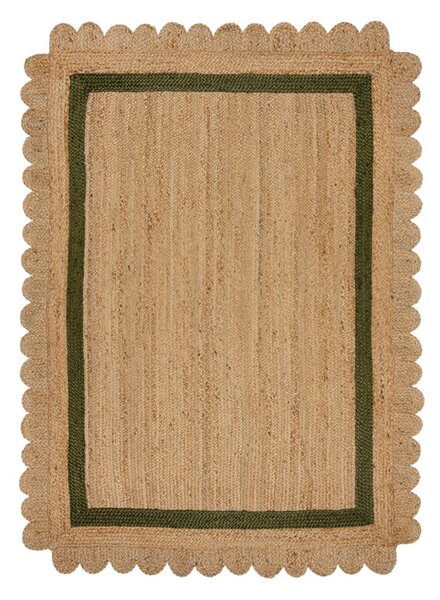 Ръчно изработен ютен килим в тъмнозелен и естествен цвят 120x170 cm Grace Green – Flair Rugs