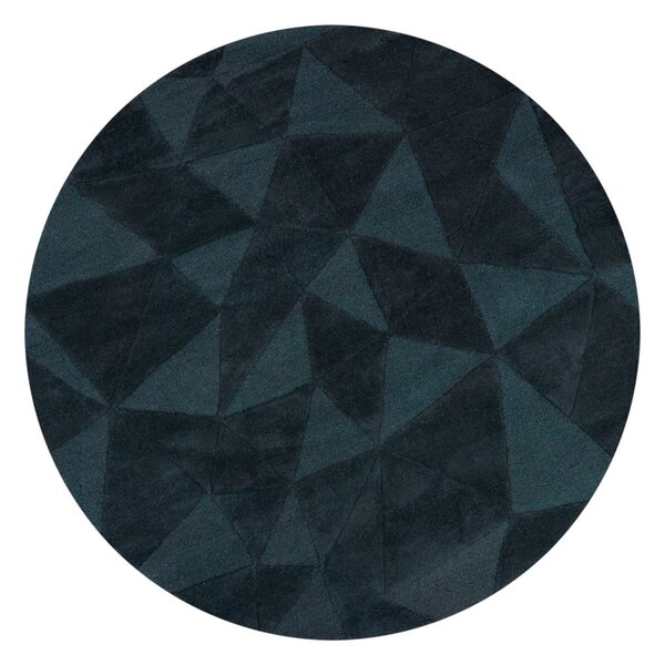 Тюркоазен ръчно изработен вълнен кръгъл килим ø 160 cm Shard Teal – Flair Rugs
