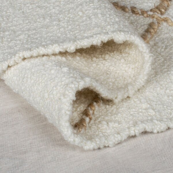 Кремав ръчно изработен килим със смес от вълна 120x170 cm Astera Linear – Flair Rugs