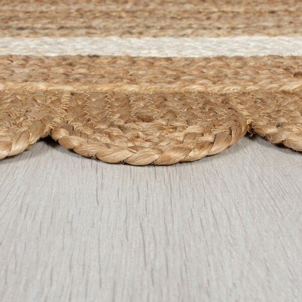 Ръчно изработен ютен килим в естествен цвят и слонова кост 160x230 cm Grace White – Flair Rugs