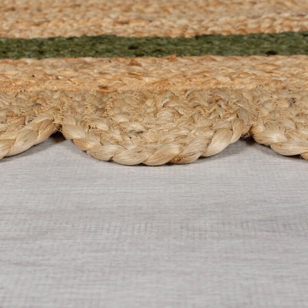 Ръчно изработен ютен килим в тъмнозелен и естествен цвят 120x170 cm Grace Green – Flair Rugs