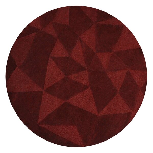 Ръчно изработен вълнен кръгъл килим в цвят бордо ø 160 cm Shard Red – Flair Rugs