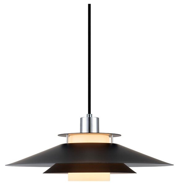 Halo Design 990808- Полилей на кабел RIVOLI 1xE27/40W/230V диам. 40 см черен/лъскав хром