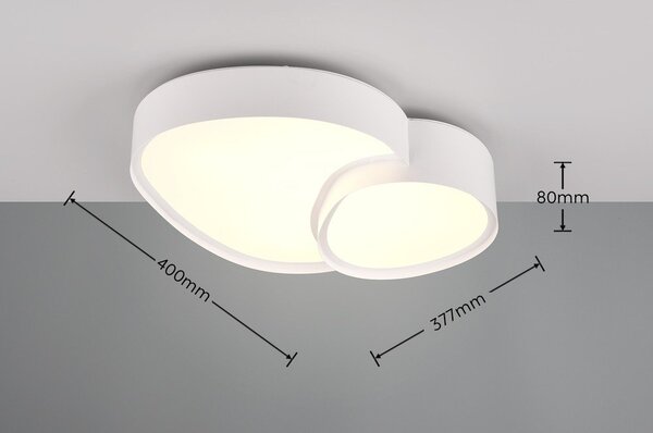 Бяла LED светлина за таван 36x43,5 cm Rise - Trio