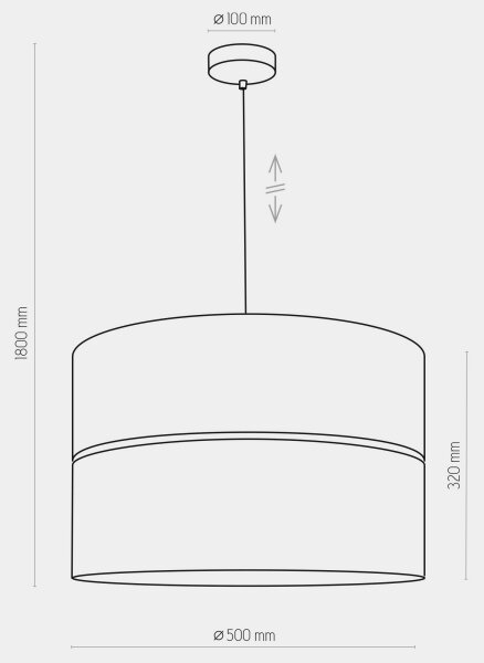 Висящ полилей HILTON 1xE27/25W/230V месинг/черен
