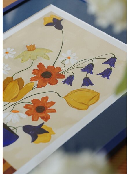 Постер 30x40 cm Colourful Bunch in Blue Vase – Frankie Penwill – The Poster Club