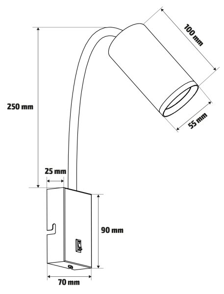 Brilagi - Гъвкава стенна лампа SELE 1xGU10/30W/230V бяла/дъбов декор