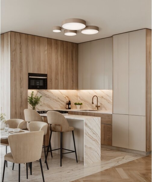 Brilagi-LED RGBW димируемо таванно осветително тяло за баня CLARE 2xE27/9W/230V IP54 Wi-Fi бежово
