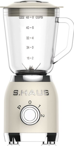 Блендер Swiss Haus SH-BL2015, 600W, 1.5 л, 20000 об/мин, 2 скорости + импулси, Турбо, Стъклена кана, Кремав