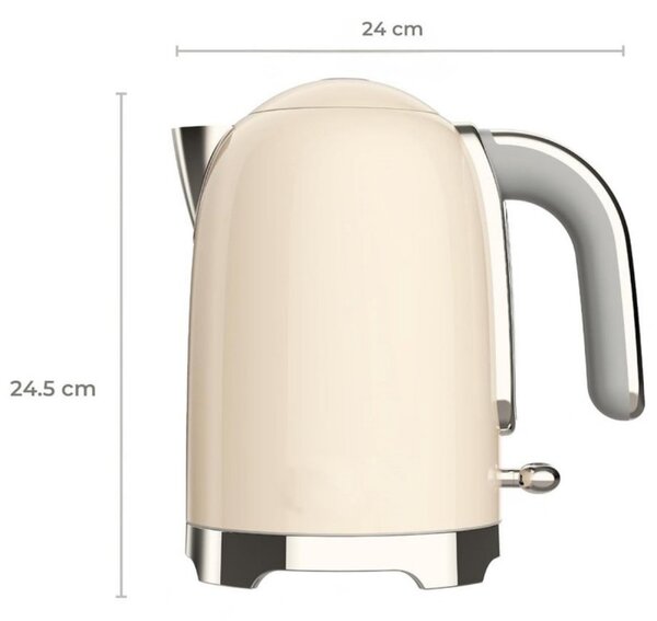 Електрическа кана за вода Swiss Haus SH-SWK2027, 2000W, 1.7 л, 360° основа, Филтър, Скрит нагревател, Двойни стени, Кремав