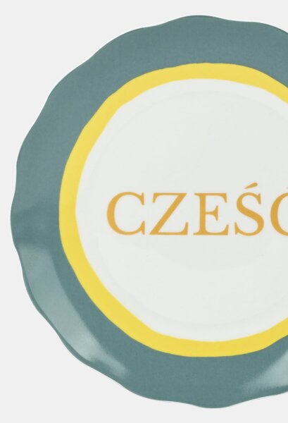 Sinsay - Керамична чиния с надпис Cześć - многоцветен