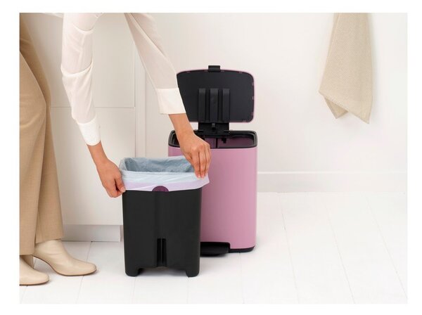 Розово стоманено кошче за боклук с педал 12 l Bo – Brabantia