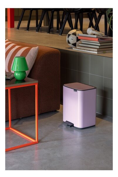 Розово стоманено кошче за боклук с педал 12 l Bo – Brabantia