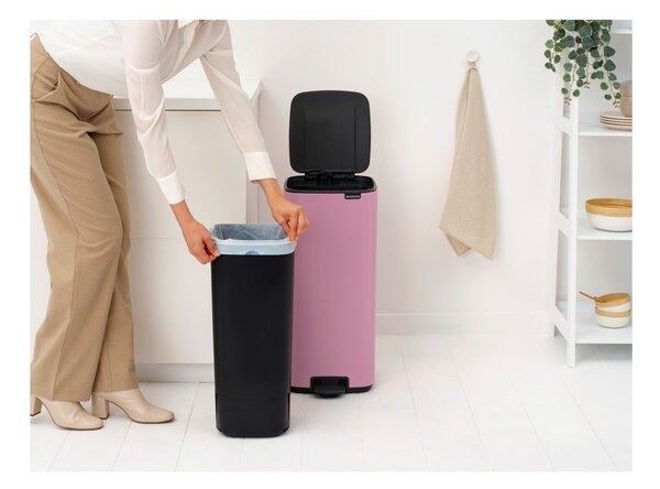 Розово стоманено кошче за боклук с педал 30 l Bo – Brabantia