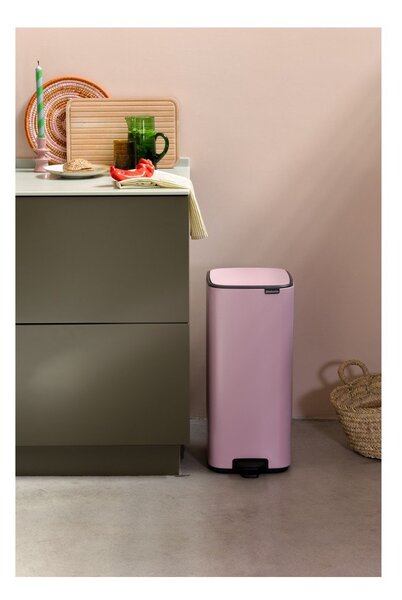 Розово стоманено кошче за боклук с педал 30 l Bo – Brabantia