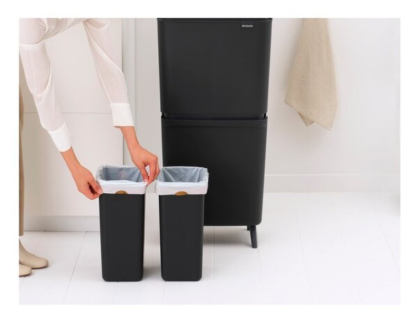 Тъмносиво пластмасово кошче за боклук 25+10+10 l за рециклиране SortUp Recycle Hi – Brabantia