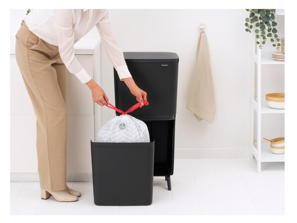 Тъмносиво пластмасово кошче за боклук 20+25 l за рециклиране SortUp Recycle Hi – Brabantia