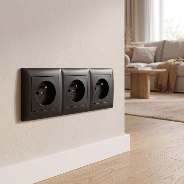 Тройна рамка за контакти OSTE JNH015-3F Black
