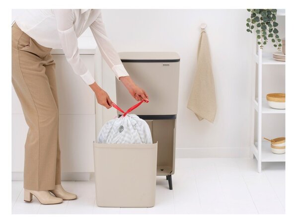 Светлосиво пластмасово кошче за боклук 20+25 l за рециклиране SortUp Recycle Hi – Brabantia