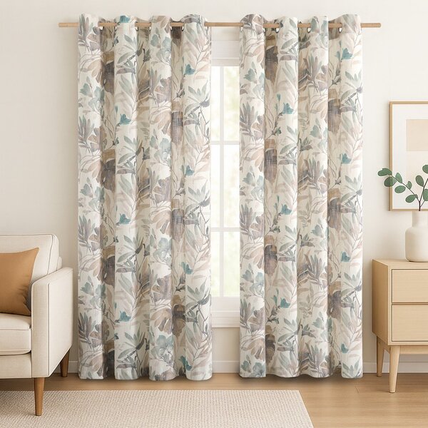 Кремаво/сиво-синьо перде 135x250 cm Celesta – Restilo