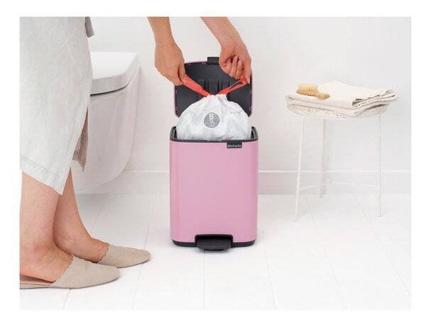 Розово стоманено кошче за боклук с педал 7 l Bo – Brabantia