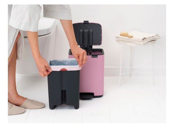 Розово стоманено кошче за боклук с педал 7 l Bo – Brabantia