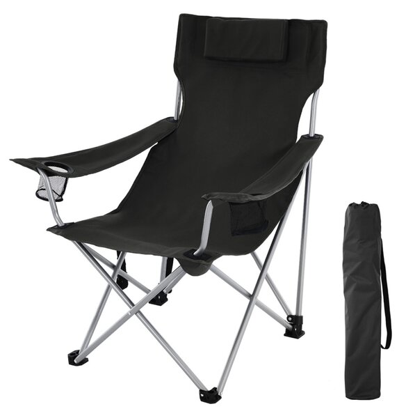 Къмпинг стол Songmics Черен 81x70x91 см
