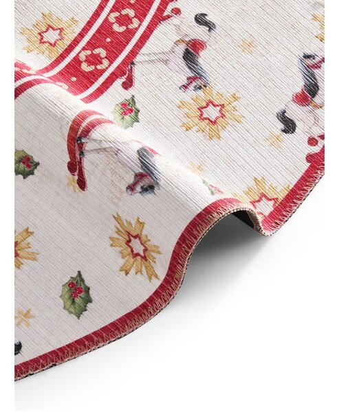 Червен кръгъл килим с коледен мотив ø 160 cm Toy's Delight Rocking Horse – Villeroy&Boch