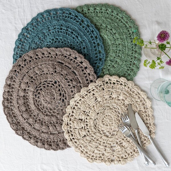 Подложка за хранене със смес от памук ø 35 cm Crochet – Rex London