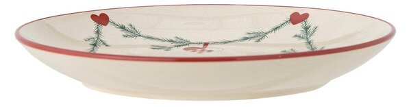 Кремава глинена чиния с коледен мотив ø 25,5 cm Yule – Bloomingville
