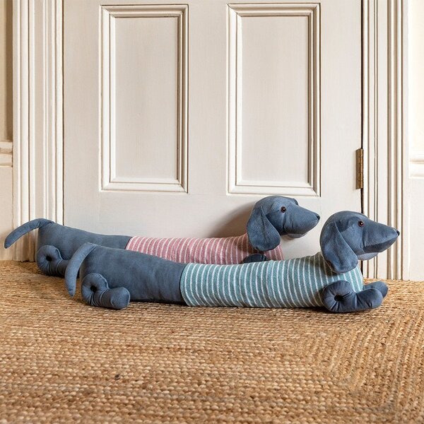 Розово-сиво уплътнение за врата 17x76 cm Sausage Dog – Rex London