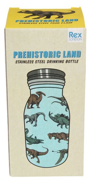 Светлосиня детска бутилка от неръждаема стомана 250 ml Prehistoric Land – Rex London