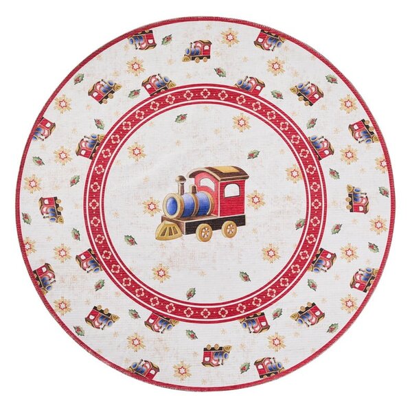 Червен кръгъл килим с коледен мотив ø 160 cm Toy's Delight Train – Villeroy&Boch