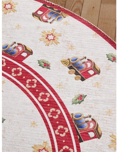 Червен кръгъл килим с коледен мотив ø 160 cm Toy's Delight Train – Villeroy&Boch