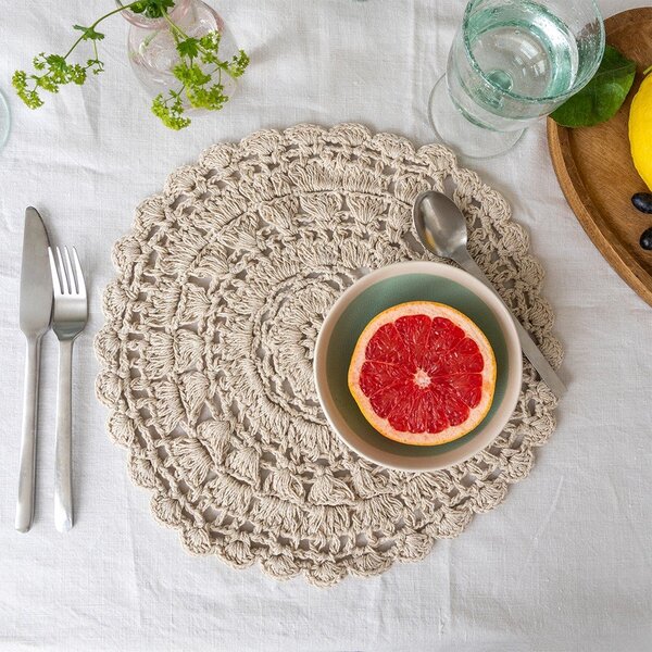 Подложка за хранене със смес от памук ø 35 cm Crochet – Rex London