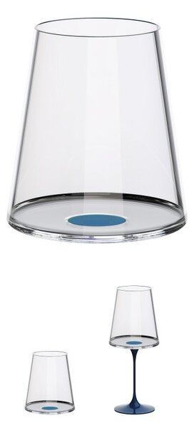 Комплект 2 бр кристални чаши за червено вино Trebonn SplitGlass 2025112, 450 мл, Ø9.2x10.5 см, Модулна система, Син