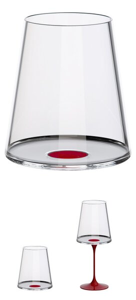 Комплект 2 бр кристални чаши за червено вино Trebonn SplitGlass 2025111, 450 мл, Ø9.2x10.5 см, Модулна система, Червен