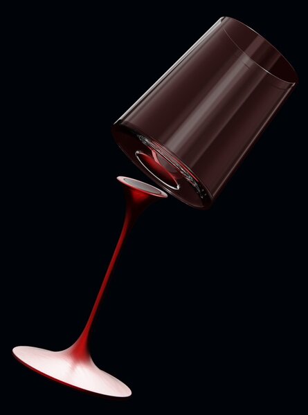 Комплект 2 бр кристални чаши за бяло вино Trebonn SplitGlass 2025121, 280 мл, Ø7.3x9 см, Модулна система, Червен