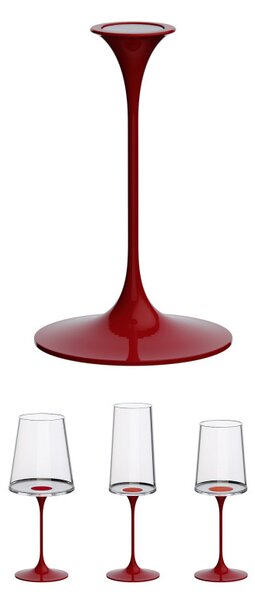 Столче с магнитно закрепване Trebonn SplitGlass 2025101, Ø7.5x12 см, Модулна система, Алуминий, Червен