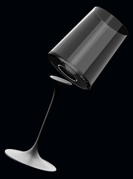 Комплект 2 бр кристални чаши за червено вино Trebonn SplitGlass 2025110, 450 мл, Ø9.2x10.5 см, Модулна система, Черен