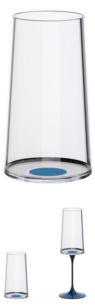 Комплект 2 бр кристални чаши за шампанско Trebonn SplitGlass 2025132, 320 мл, Ø7.8x12.5 см, Модулна система, Син