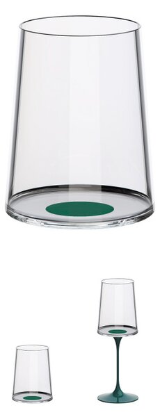Комплект 2 бр кристални чаши за бяло вино Trebonn SplitGlass 2025123, 280 мл, Ø7.3x9 см, Модулна система, Зелен