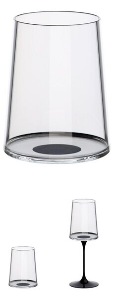 Комплект 2 бр кристални чаши за бяло вино Trebonn SplitGlass 2025120, 280 мл, Ø7.3x9 см, Модулна система, Черен