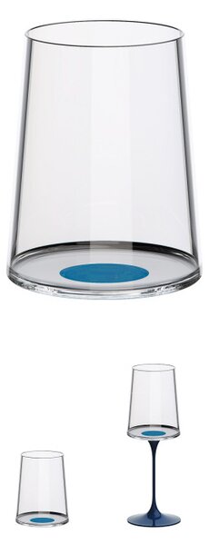 Комплект 2 бр кристални чаши за бяло вино Trebonn SplitGlass 2025122, 280 мл, Ø7.3x9 см, Модулна система, Син
